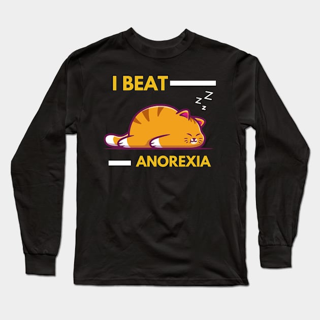 I Beat Anorexia Long Sleeve T-Shirt by dudelinart